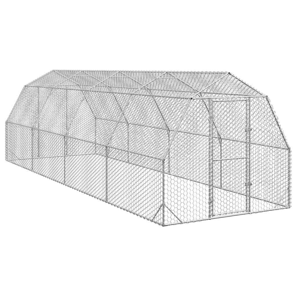 Poulailler acier argent 2,5 x 8 x 2,25 m - Prolenta premium p3307.1 - Image 2