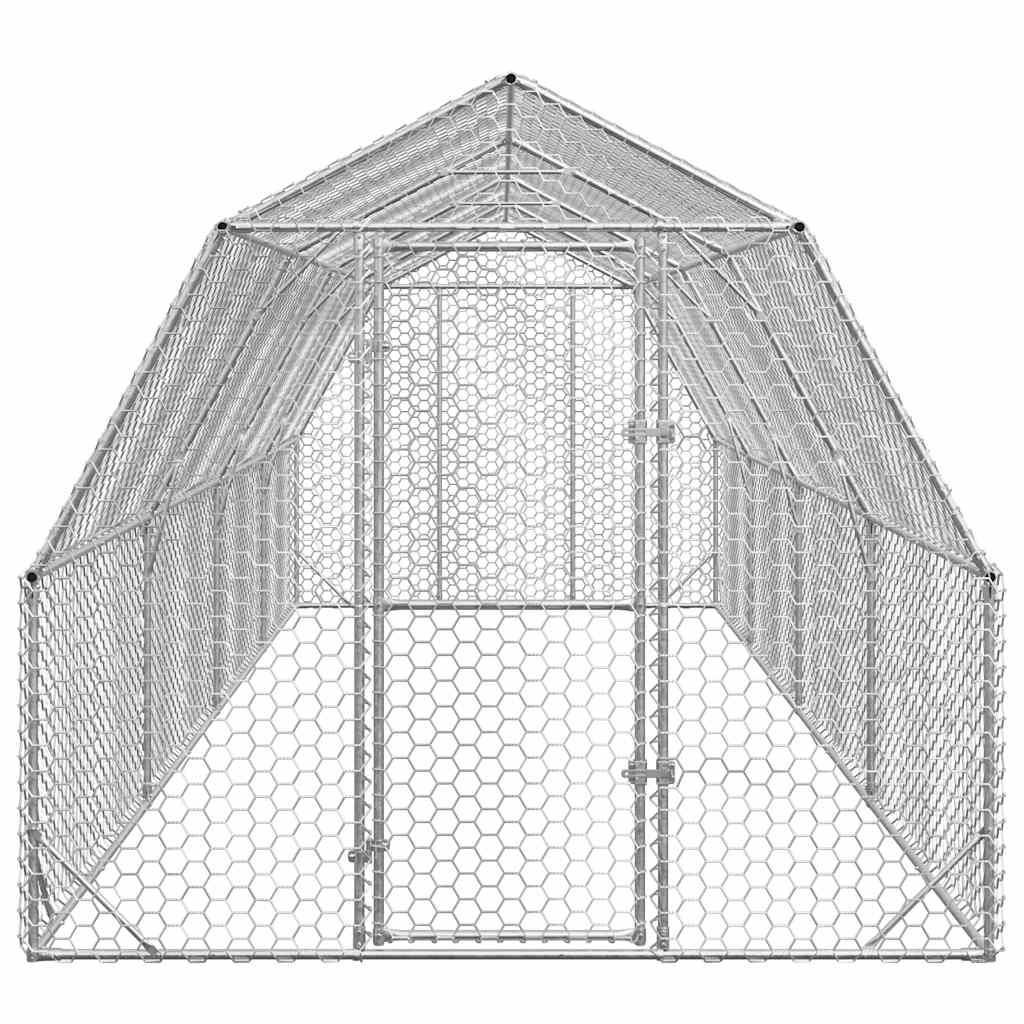 Poulailler acier argent 2,5 x 8 x 2,25 m - Prolenta premium p3307.1 - Image 3