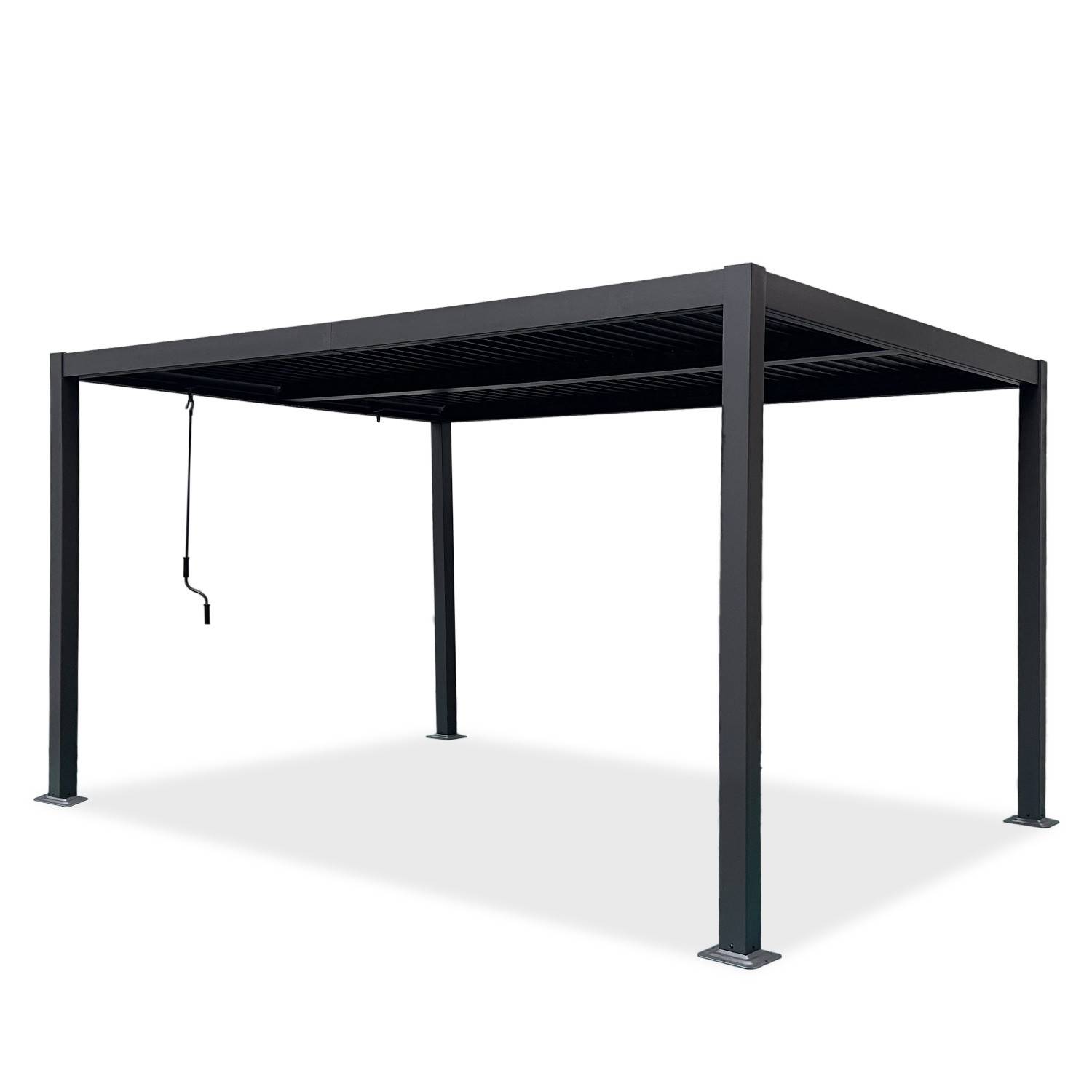Autre - Tonnelle/Pergola bioclimatique lames orientables en aluminium 3x4m - Anthracite - BELAIR - Image 3