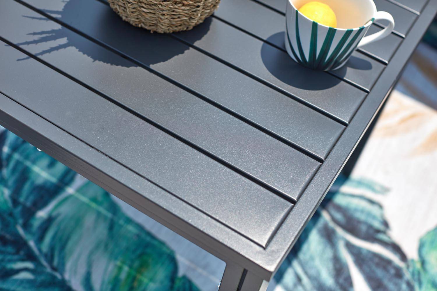 Salon de jardin bas avec canapé inclinable gris foncé KATEA - Image 4