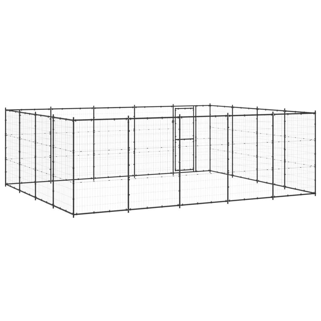 Helloshop26 - Chenil extérieur cage enclos parc animaux chien d'extérieur pour chiens acier 24,2 m² - Image 5