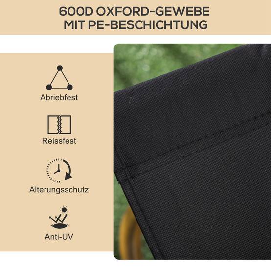 Lot 2 Chaises Camping Acier Oxford Pliables Plage Pêche Légères 54x59x78cm Noir - ComfortXL Outdoor Living - Image 8