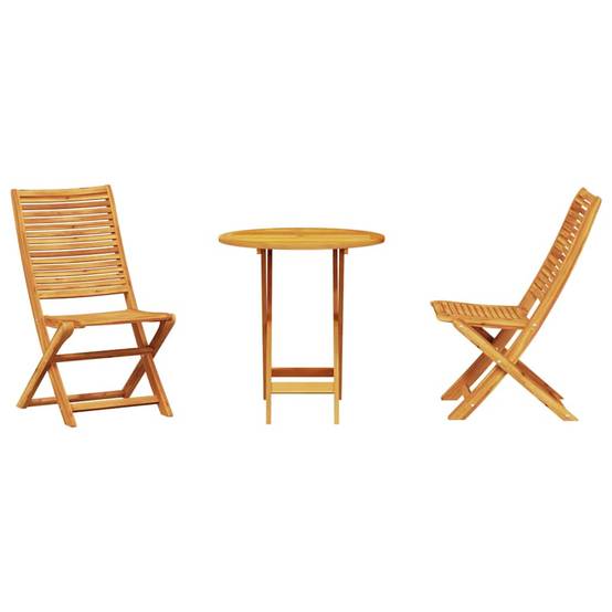 ComfortXL - Table et Chaises de Jardin Pliantes 2 Places Bois d'Acacia avec Trou de Parasol Marron – ComfortXL Outdoor Living - Image 7