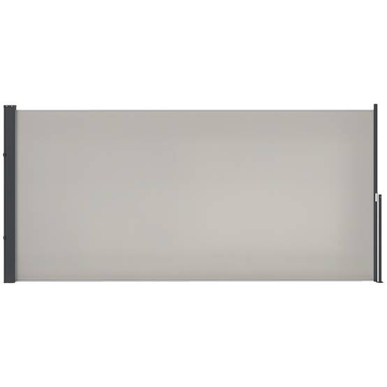 Store latéral aluminium et polyester gris clair 300 x 3.5 x 140 cm - PANGIVO - Image 1