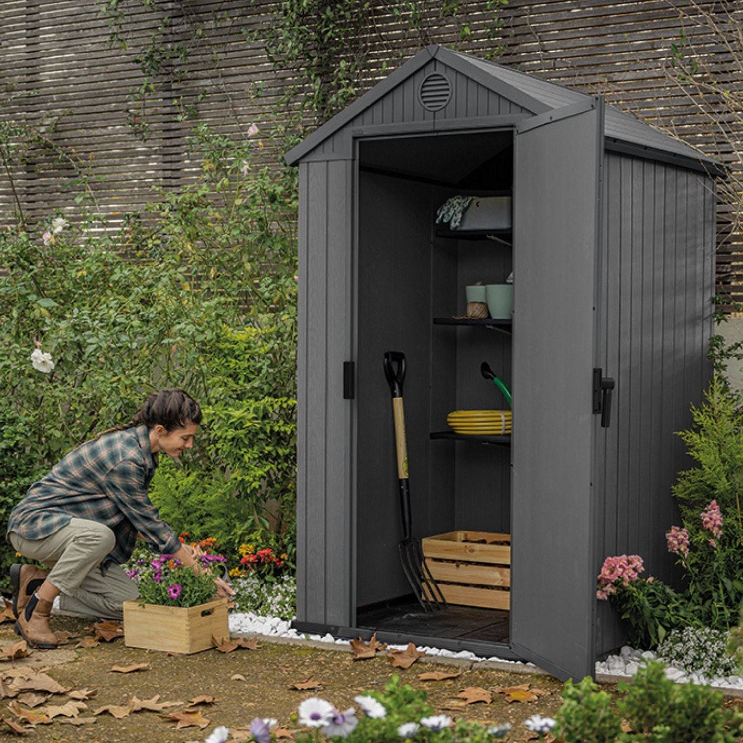 Keter - Abri de jardin DARWIN 4x4 Gris - Image 3