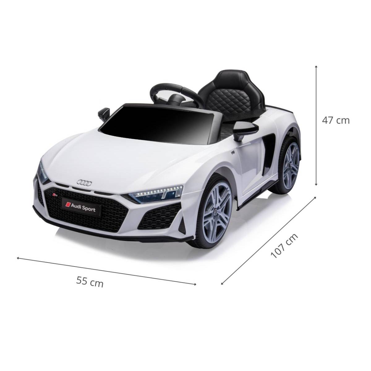 Audi R8 Spyder Électrique Blanc - Mini Réplique de Luxe - Image 3
