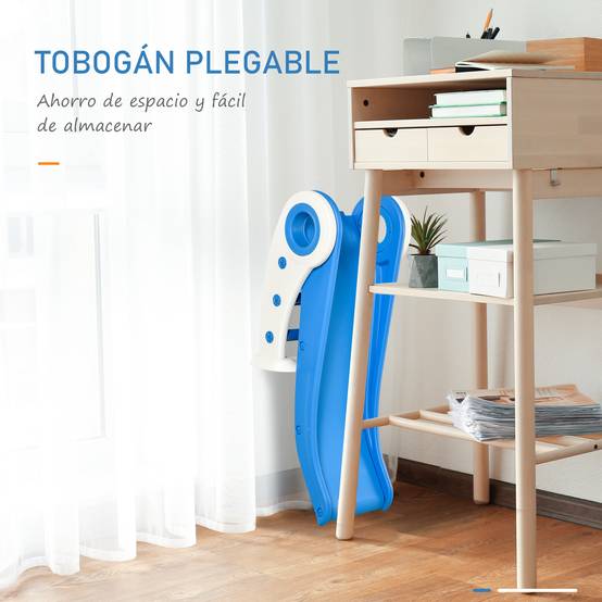 Toboggan pliable bleu escalier et rampe pour bébés 18–36 mois 120 × 50 × 56 cm intérieur et jardin - Image 6