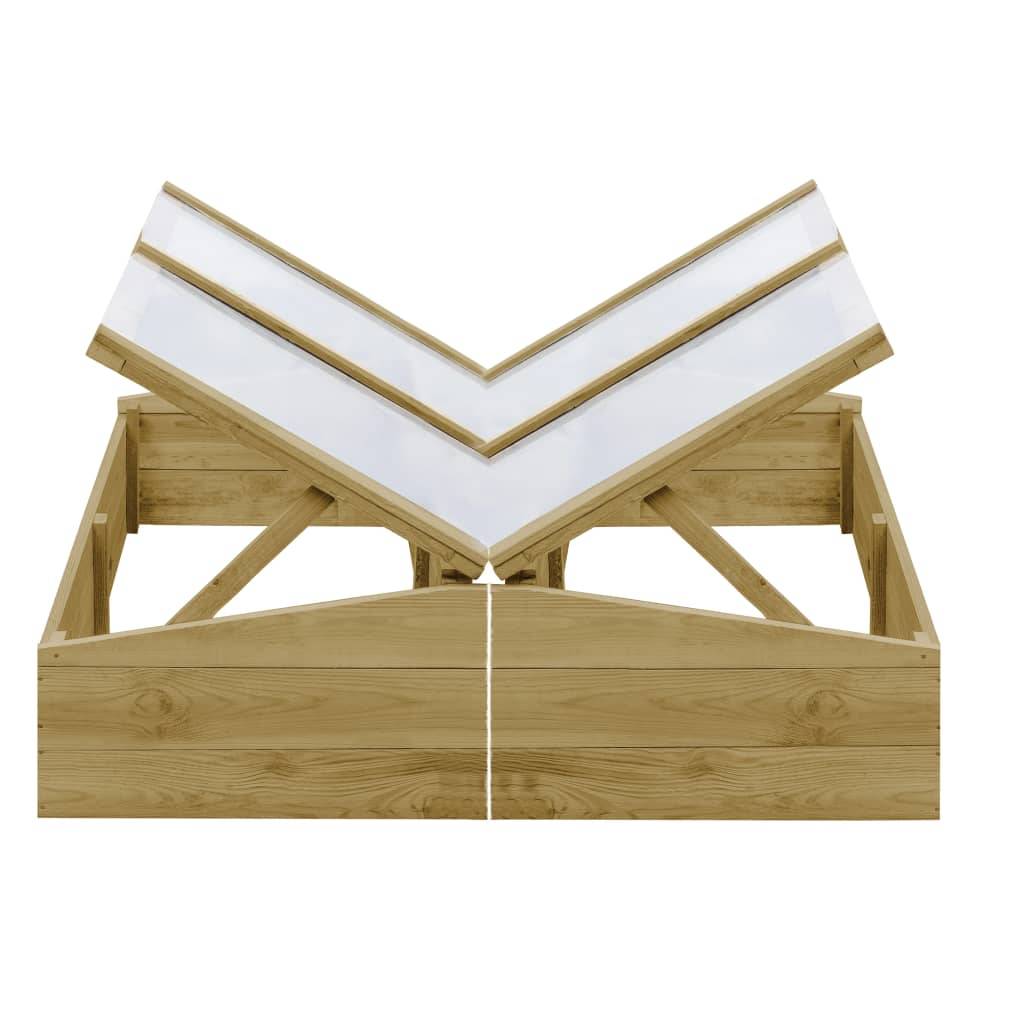 PANGIVO - Serres de jardin 2 pièces bois de pin naturel 100 x 50 x 35 cm - PANGIVO