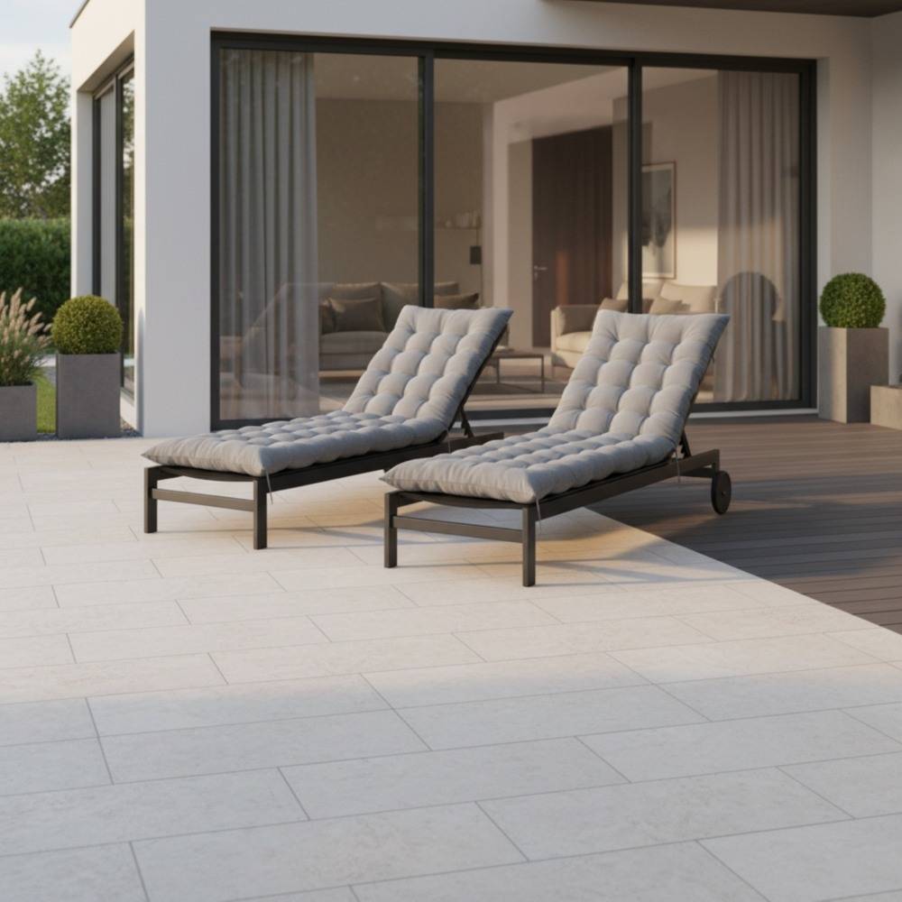 Terre Jardin - Coussin universel pour bain de soleil gris lot de 2 - TERRE JARDIN - Image 4