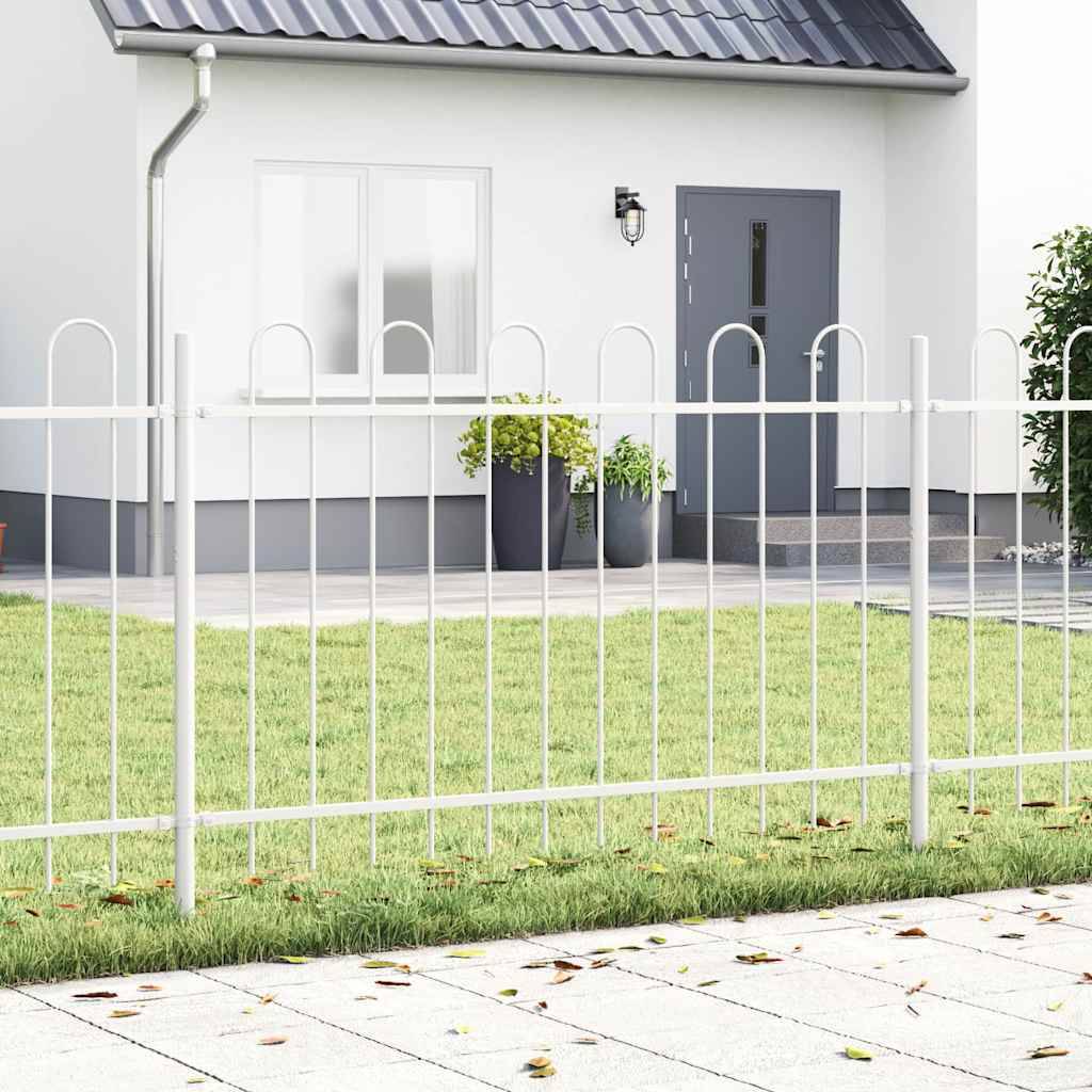 Maison Chic - Clôture de jardin - Panneau de clôture - Palissade Blanc 1.7 x 1.2 m Acier peint par poudre g452 - Image 2