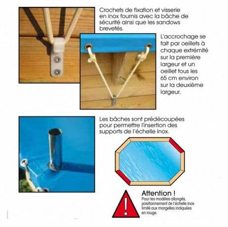 Ubbink - Bâche de protection piscine Sunwater Ubbink - 550 gr/m², Dimensions Sunwater 300 x 490 cm - Image 4