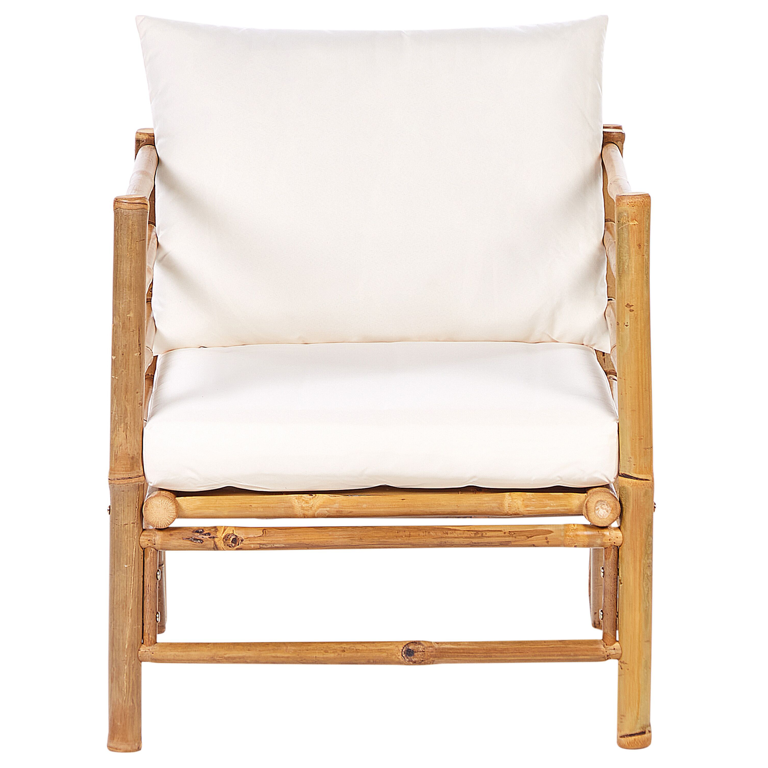 Fauteuil Bambou Blanc cassé CERRETO - Beliani - Image 3