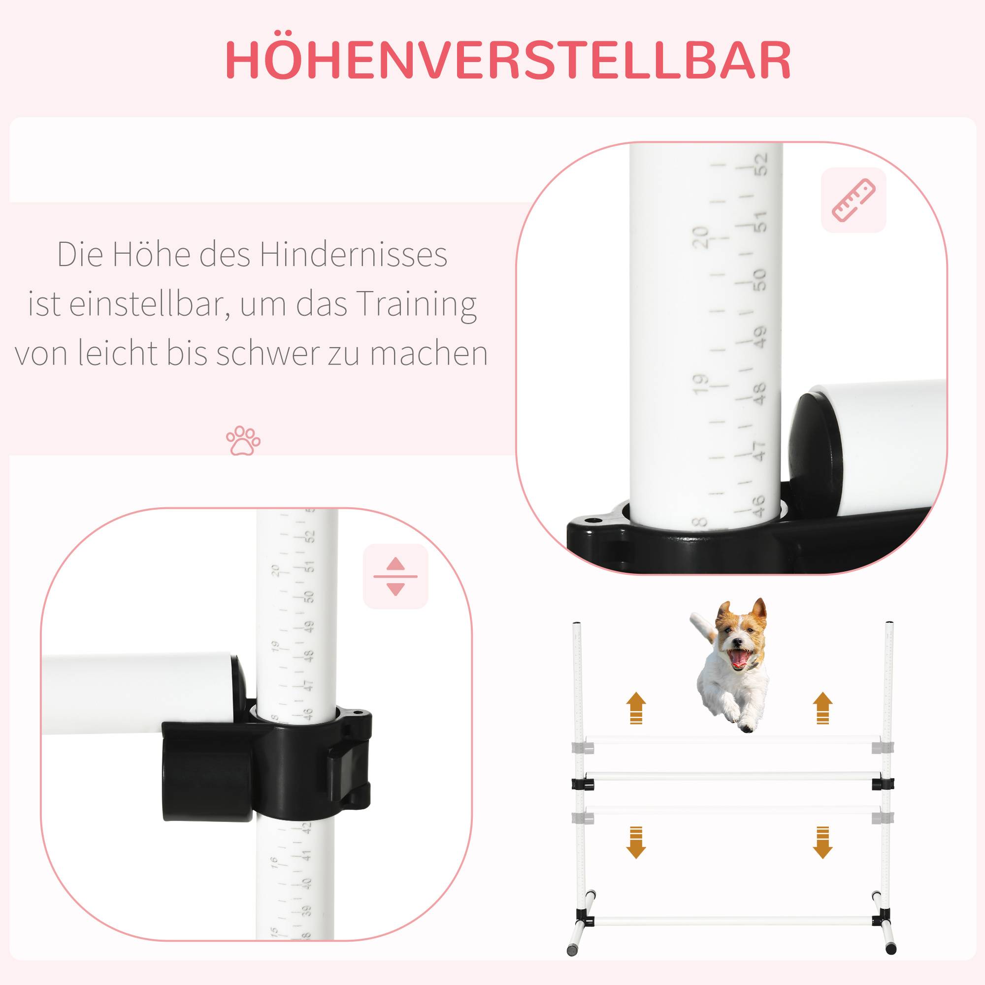 ComfortXL - Kit agilité chien à structure tubulaire 4 pièces réglables pour coordination et saut - ComfortXL Outdoor Living - Image 6