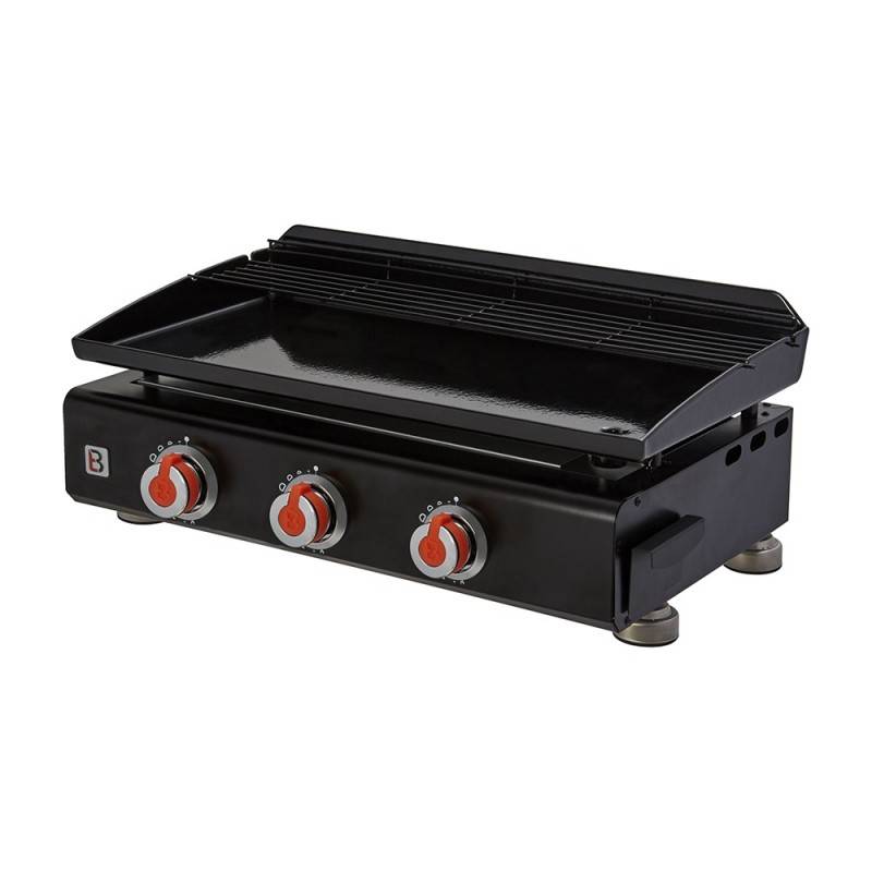 Brasero - Plancha au gaz BRASERO Silvia II G - 3 brûleurs - 64 x 34 cm - Acier, Noir - Image 1