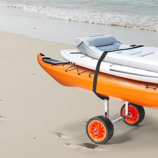 VEVOR Chariot de Transport Kayak Paddle Canoë 113 kg Pneu Caoutchouc Plein 19 cm - Image 8