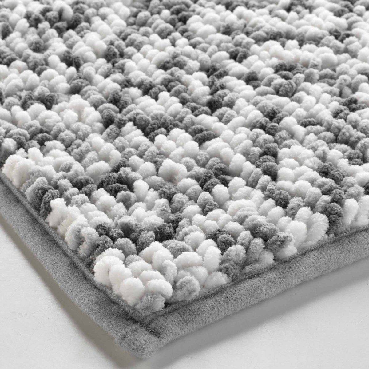 Tapis de Bain "Friza" 45x75cm Blanc & Gris - Image 3