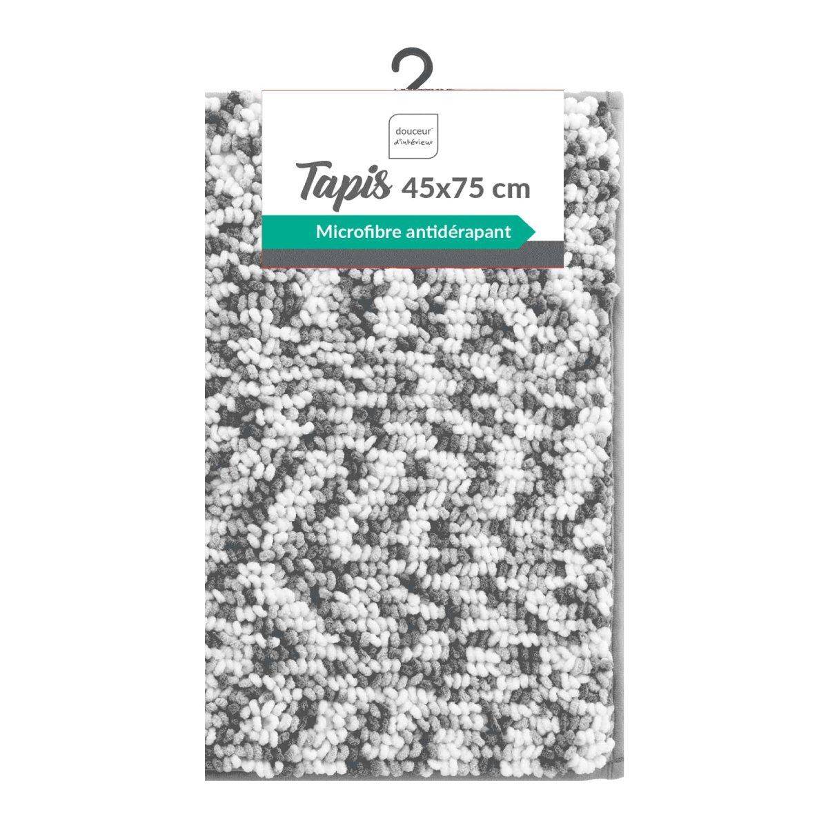 Tapis de Bain "Friza" 45x75cm Blanc & Gris - Image 4