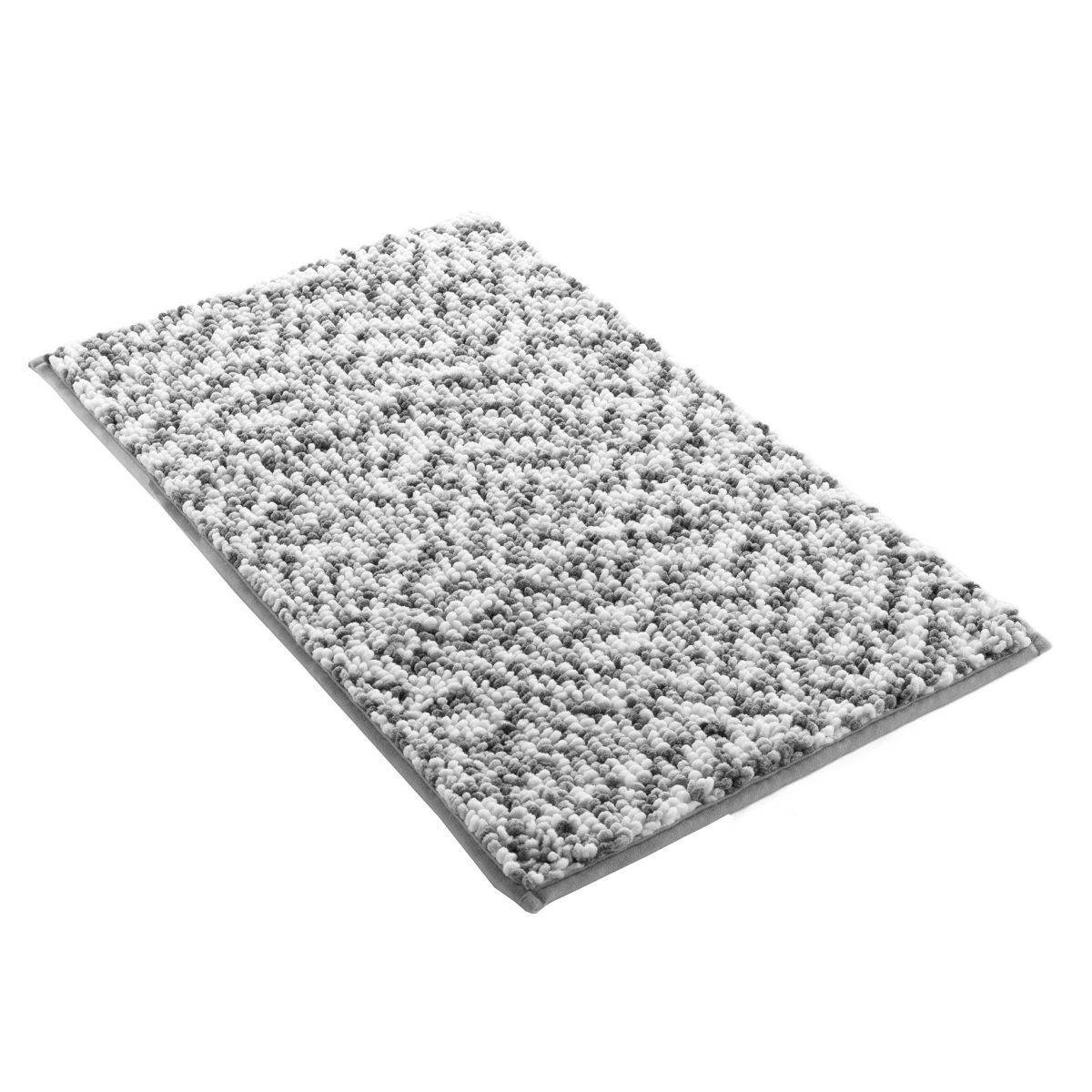 Tapis de Bain "Friza" 45x75cm Blanc & Gris - Image 2