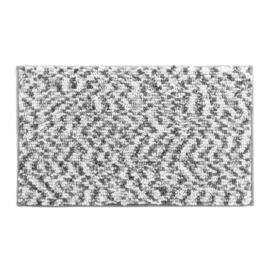 Tapis de Bain "Friza" 45x75cm Blanc & Gris - Image 1