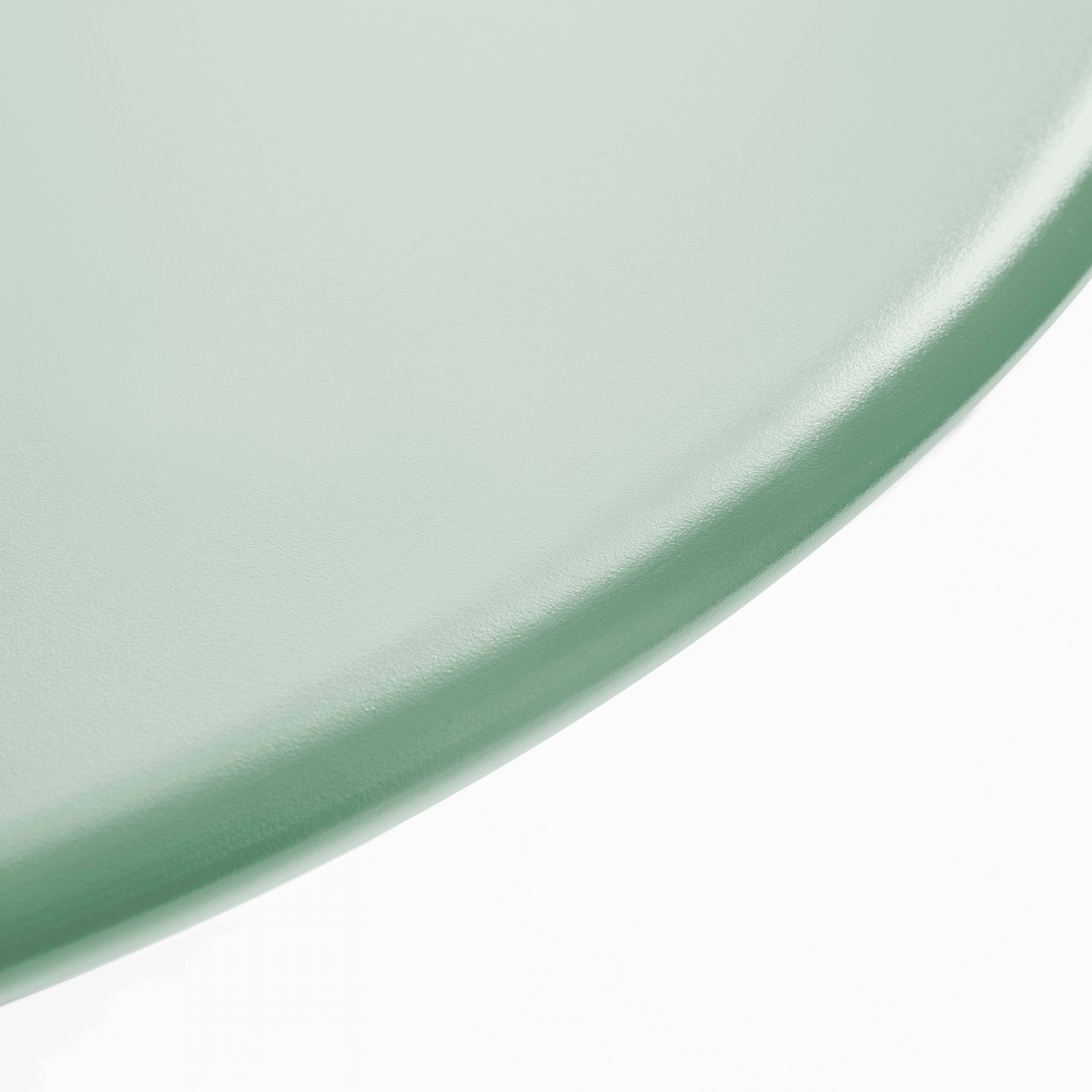 Oviala - Ensemble table de jardin ronde et 6 fauteuils acier vert sauge Palavas - Oviala - Image 6