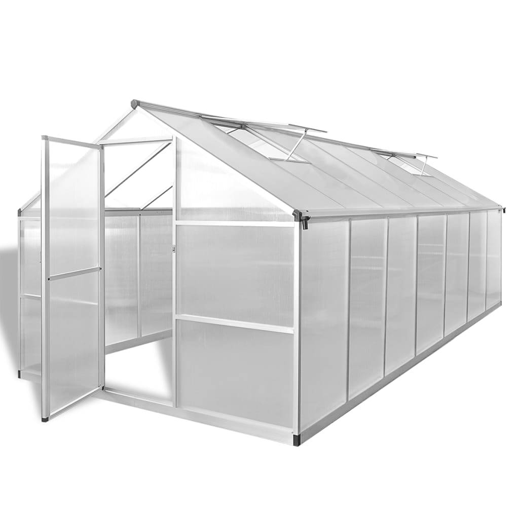 Serre de jardin aluminium et polycarbonate gris 421 x 250 x 195 cm - PANGIVO - Image 1