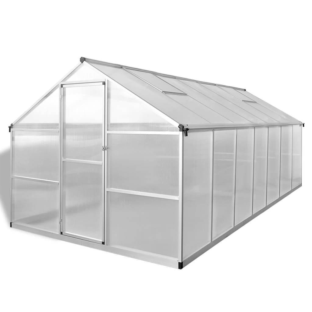 Serre de jardin aluminium et polycarbonate gris 421 x 250 x 195 cm - PANGIVO - Image 2