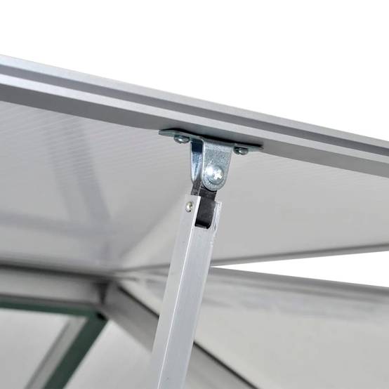 Serre de jardin aluminium et polycarbonate gris 421 x 250 x 195 cm - PANGIVO - Image 4