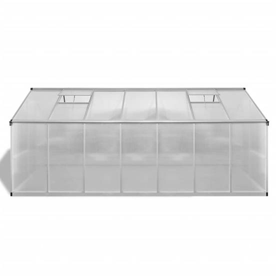 Serre de jardin aluminium et polycarbonate gris 421 x 250 x 195 cm - PANGIVO - Image 3