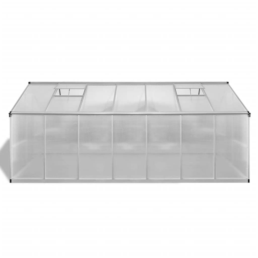 Serre de jardin aluminium et polycarbonate gris 421 x 250 x 195 cm - PANGIVO - Image 3