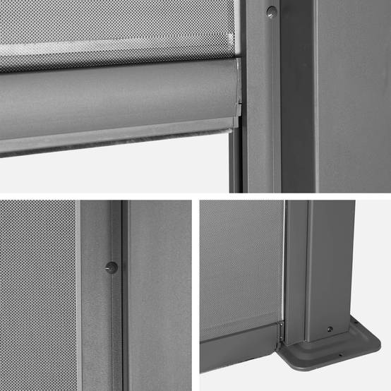 Pergola bioclimatique aluminium et acier 3x4m lames orientables + store 4m PALACE anthracite | sweeek - Image 6