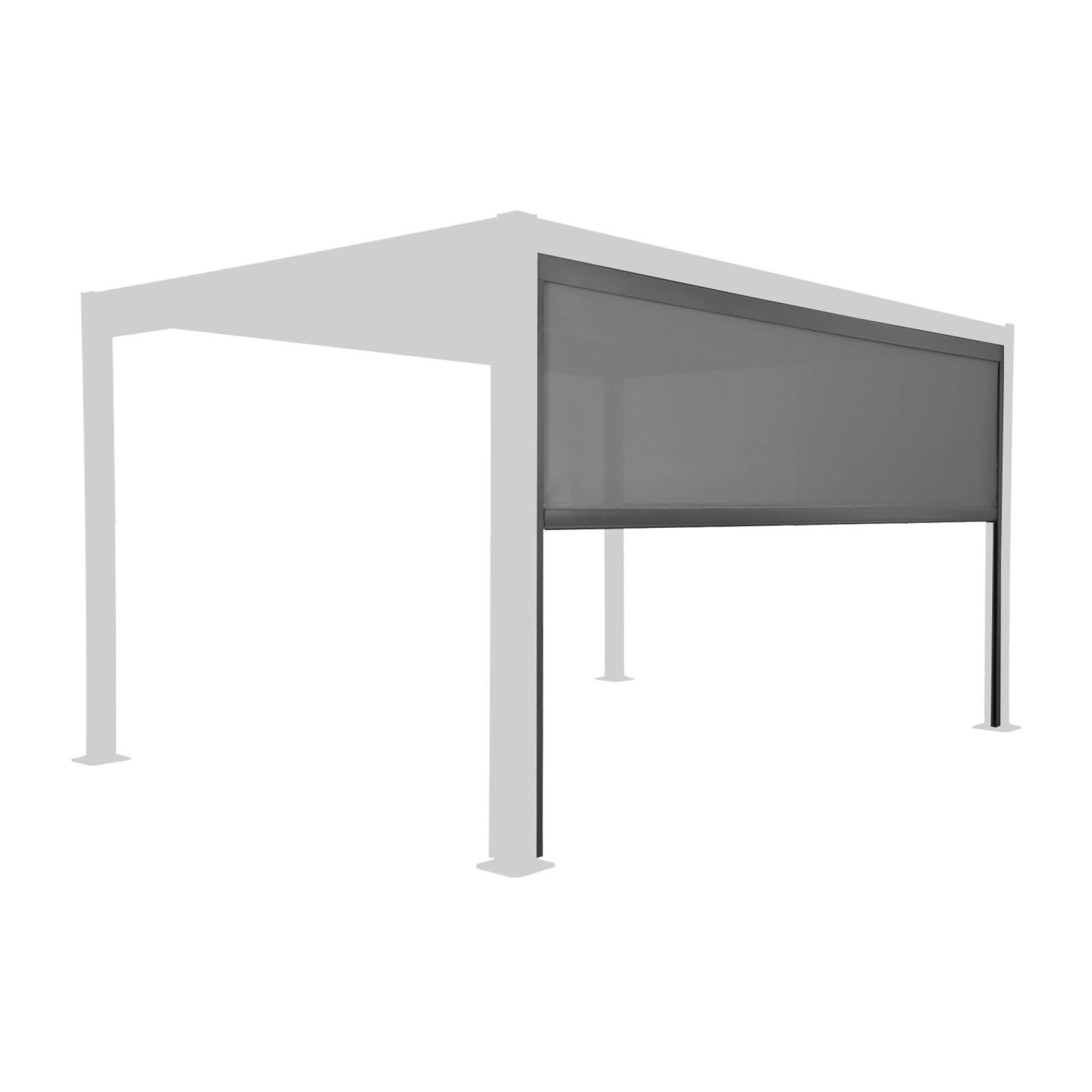Pergola bioclimatique aluminium et acier 3x4m lames orientables + store 4m PALACE anthracite | sweeek - Image 4