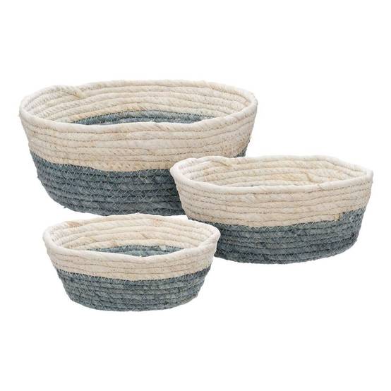 Lot de 3 Paniers de Rangement Rond "Circ" 25cm Naturel - Image 1