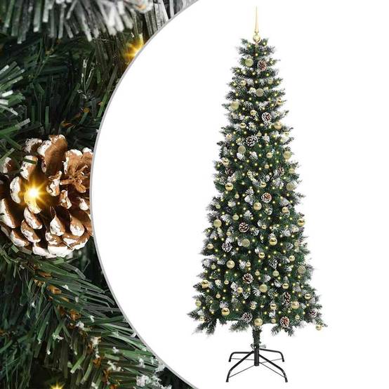 ComfortXL - Sapin Artificiel 240cm Décoré et Lumineux, Style Enneigé avec 300 LED – ComfortXL Outdoor Living - Image 2