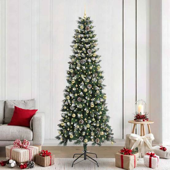 ComfortXL - Sapin Artificiel 240cm Décoré et Lumineux, Style Enneigé avec 300 LED – ComfortXL Outdoor Living - Image 1