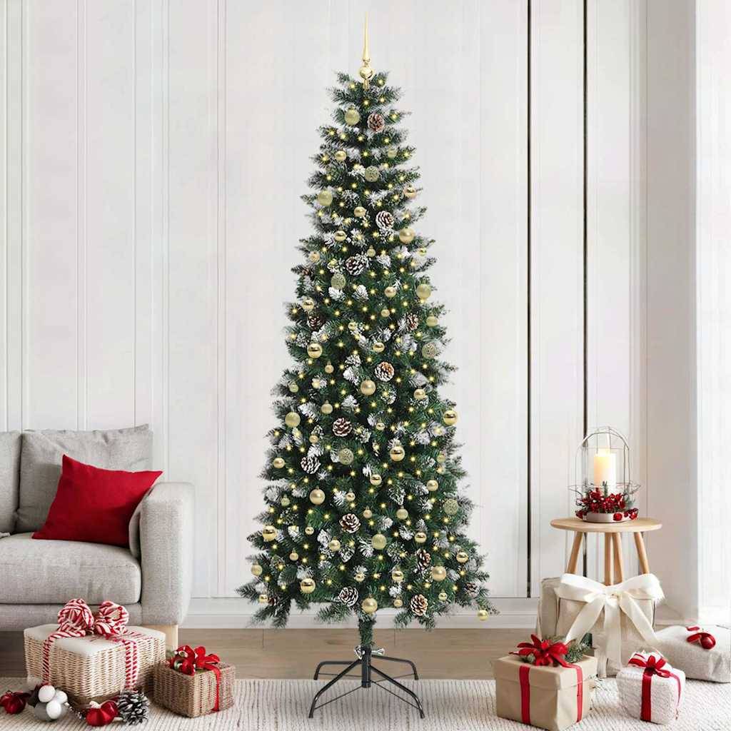 ComfortXL - Sapin Artificiel 240cm Décoré et Lumineux, Style Enneigé avec 300 LED – ComfortXL Outdoor Living - Image 1