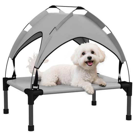 Lit pour chien avec toit acier gris clair 61 x 46 x 63 cm - PANGIVO - Image 1