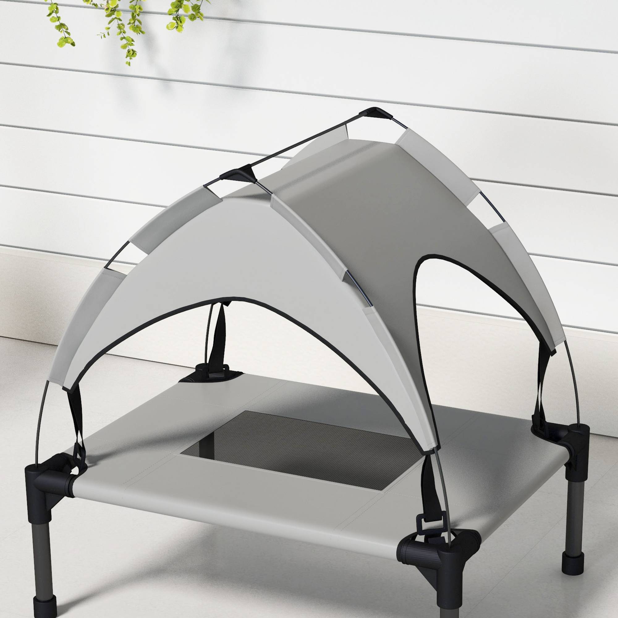 Lit pour chien avec toit acier gris clair 61 x 46 x 63 cm - PANGIVO - Image 10