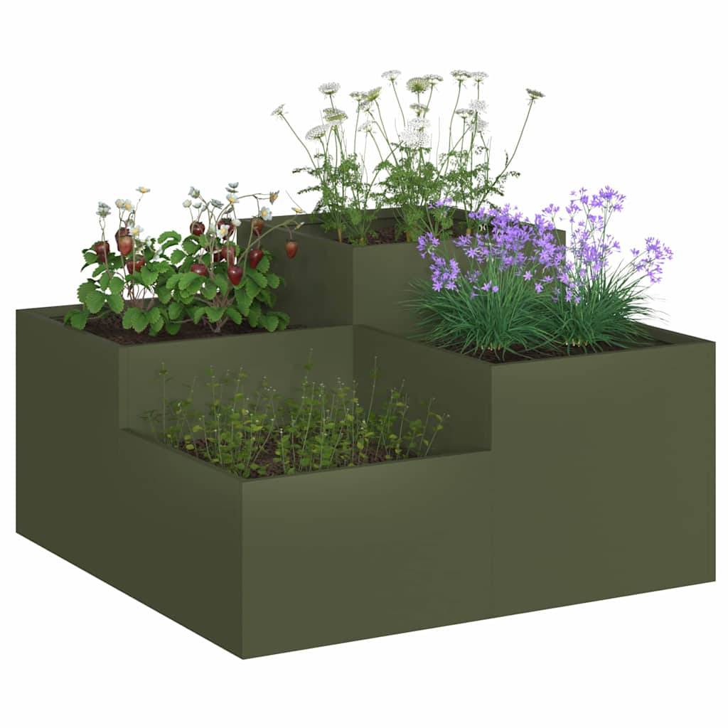 Maison Chic - Cache-pot, Pot De Fleurs Vert olive 80 x 80 x 48 cm Acier g434 - Image 2