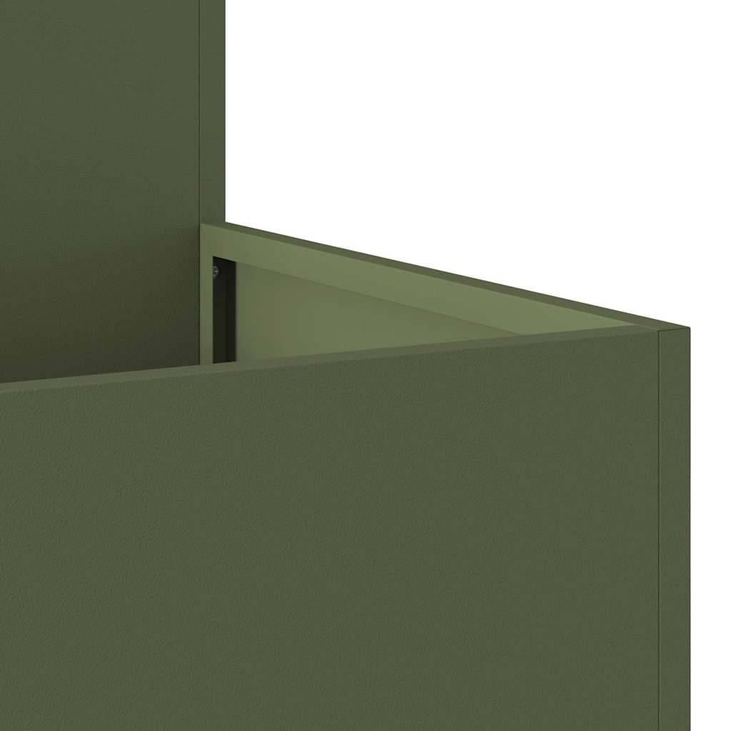 Maison Chic - Cache-pot, Pot De Fleurs Vert olive 80 x 80 x 48 cm Acier g434 - Image 8