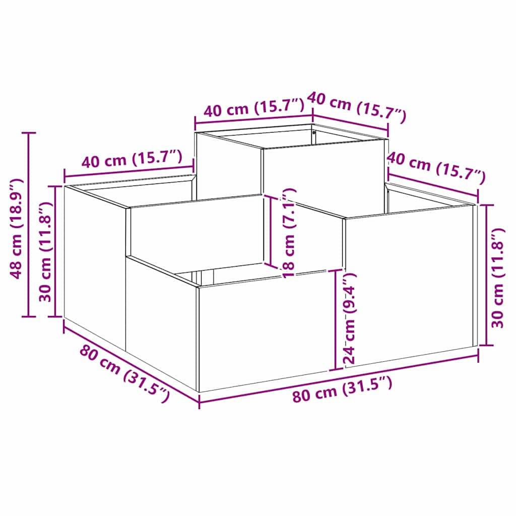 Maison Chic - Cache-pot, Pot De Fleurs Vert olive 80 x 80 x 48 cm Acier g434 - Image 7
