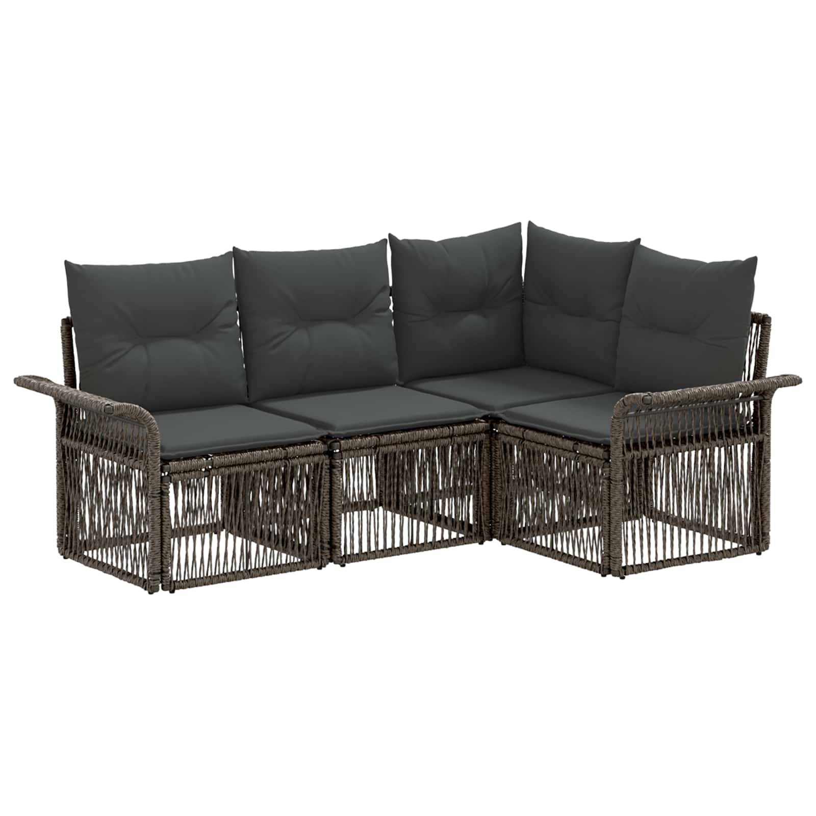 Vidaxl - Ensemble de canapé de jardin 4 pcs-Salons de jardin 4 place Gris polyrotin 151913 - Image 2