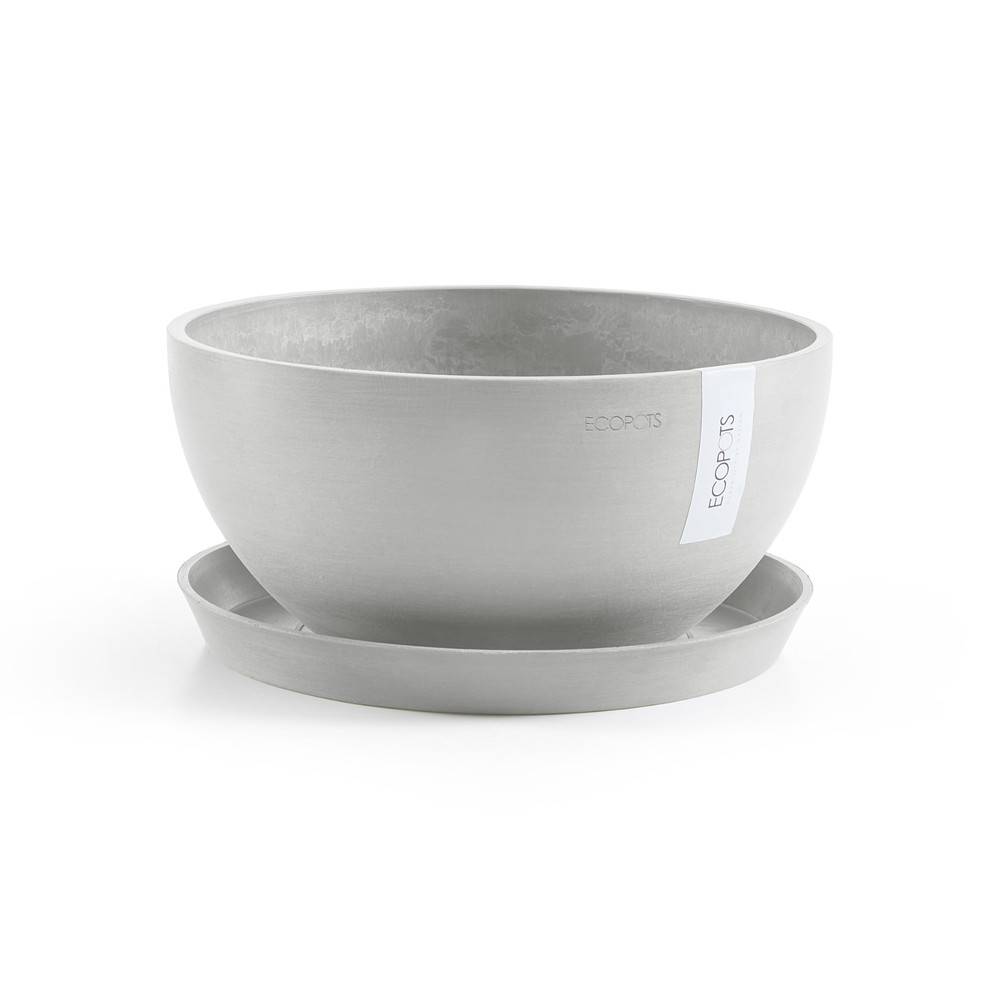 Ecopots - Pot Rond Brussels 35 Blanc Gris - Ø 35 x H. 16,5 cm - 11,5 L ECOPOTS - Image 5