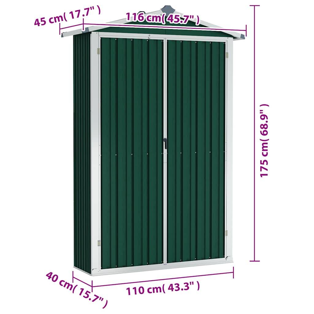 Vidaxl - Abri de jardin Vert 116x45x175 cm Acier galvanisé vidaXL 46301 - Image 3