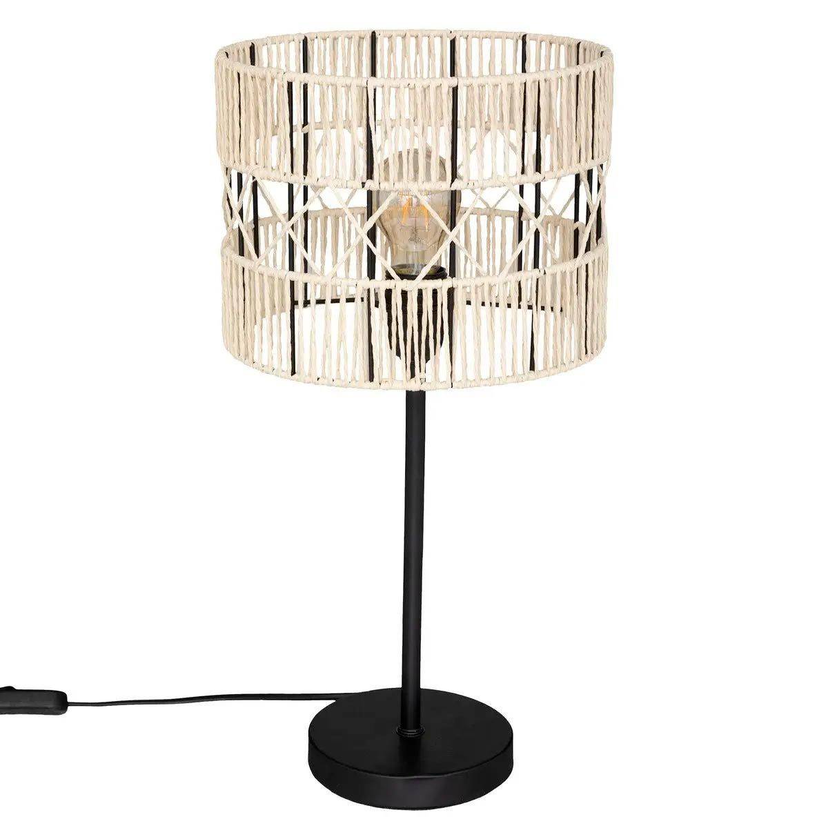 Atmosphera - Lampe à Poser Design "Cosy" 47cm Noir & Beige - Image 1