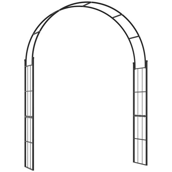 Arche de jardin en métal plantes grimpantes support décoratif 157x40x223cm noir - ComfortXL Outdoor Living - Image 1
