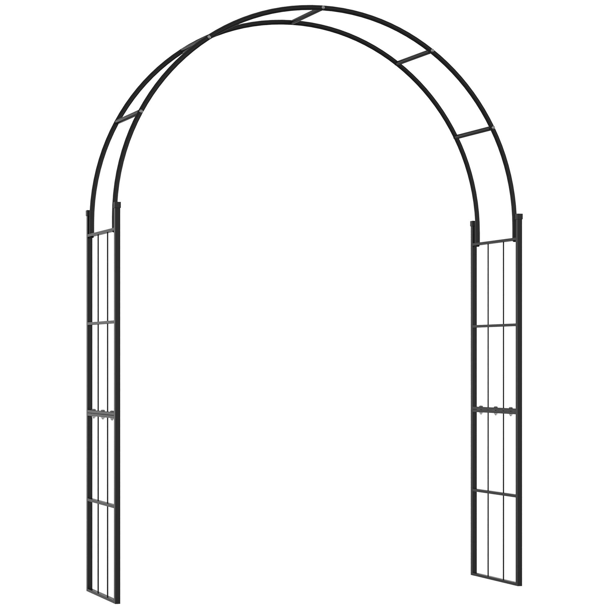Arche de jardin en métal plantes grimpantes support décoratif 157x40x223cm noir - ComfortXL Outdoor Living - Image 1