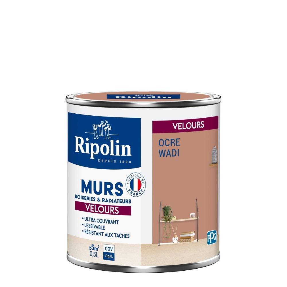 Ripolin - Peinture ocre wadi mur, boiserie, radiateur RIPOLIN velours 0.5 l