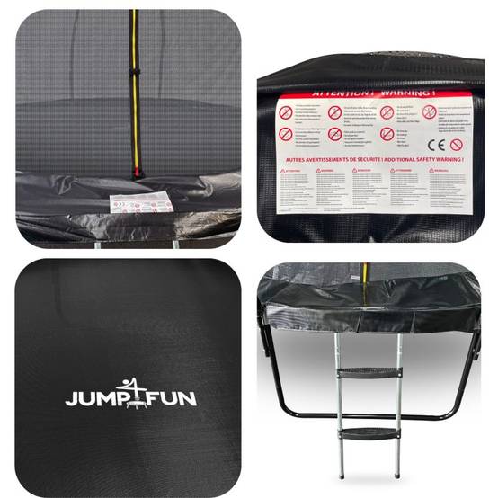 Trampoline 10Ft ø 305cm noire avec Echelle, Protection et Filet de sécurité JUMP4FUN - Image 3