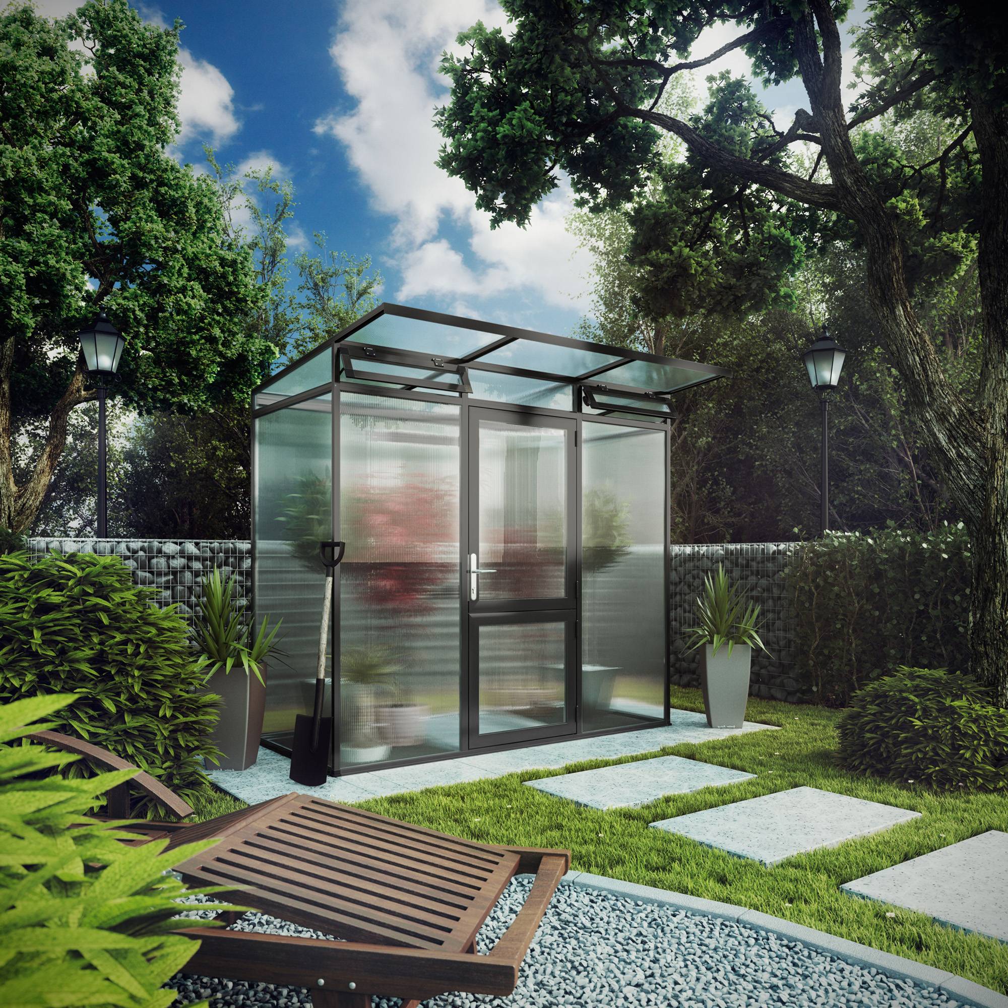 Serre de jardin 2,56m² KGT Linea I, Anthracite - Image 2