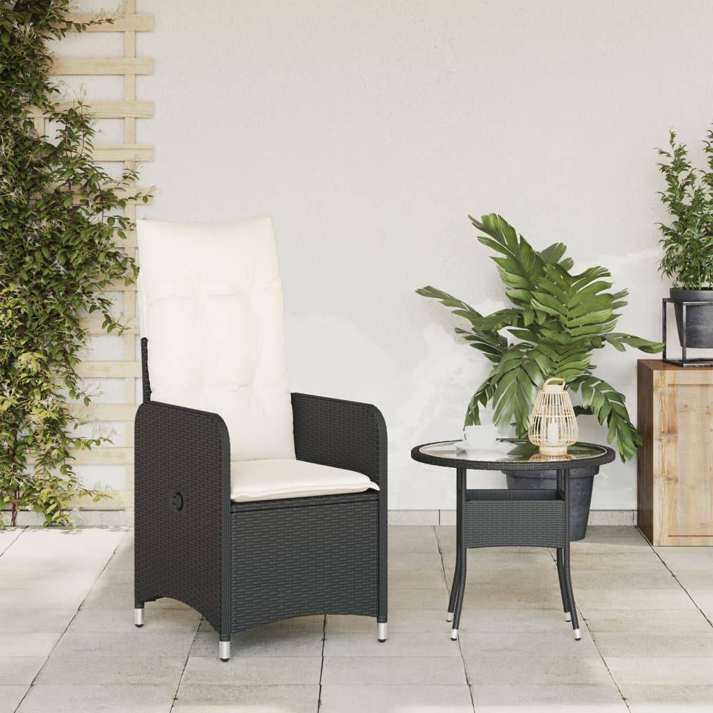 ComfortXL - Fauteuil de Jardin Inclinable Résine Tressée avec Coussin Dossier Réglable pour Balcon Noir – ComfortXL Outdoor Living - Image 3